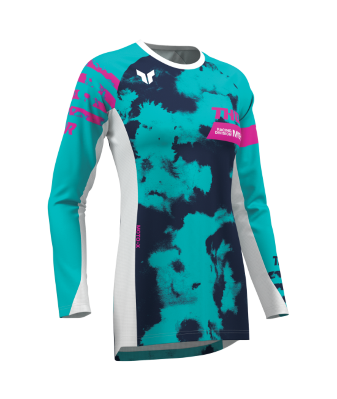 Дамско мотокрос джърси THOR LAUNCHMODE BLEACH WHITE/AQUA