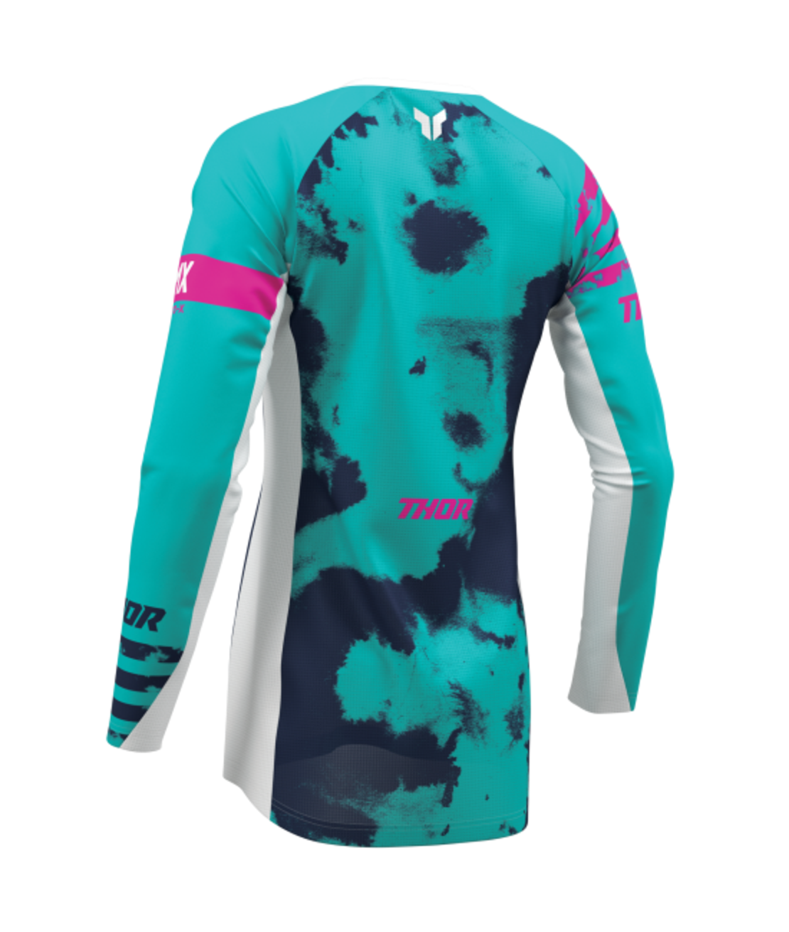 Дамско мотокрос джърси THOR LAUNCHMODE BLEACH WHITE/AQUA
