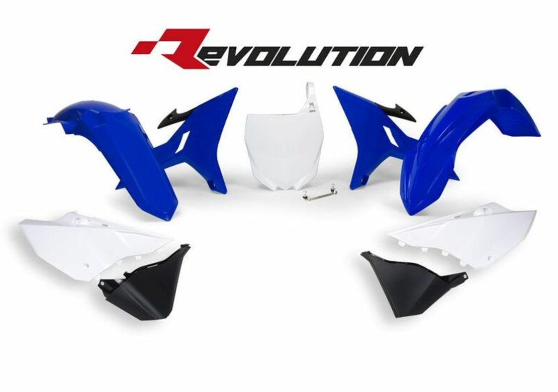 Комплект пластмаси RACETECH Revolution Replacement Plastics Kit (Blue/White) Yamaha YZ125/250 02-21