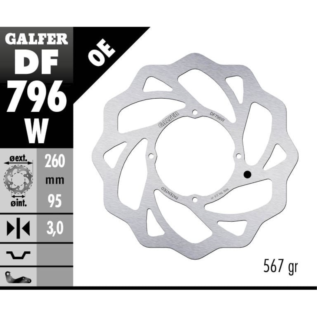 Преден спирачен диск Galfer WAVE FIXED  DISC WAVE FIXED DF796W