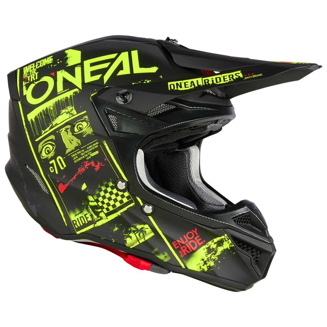 Мотокрос каска O'NEAL 5SERIES POLYACRYLITE ATTACK V.23 BLACK/NEON YELLOW