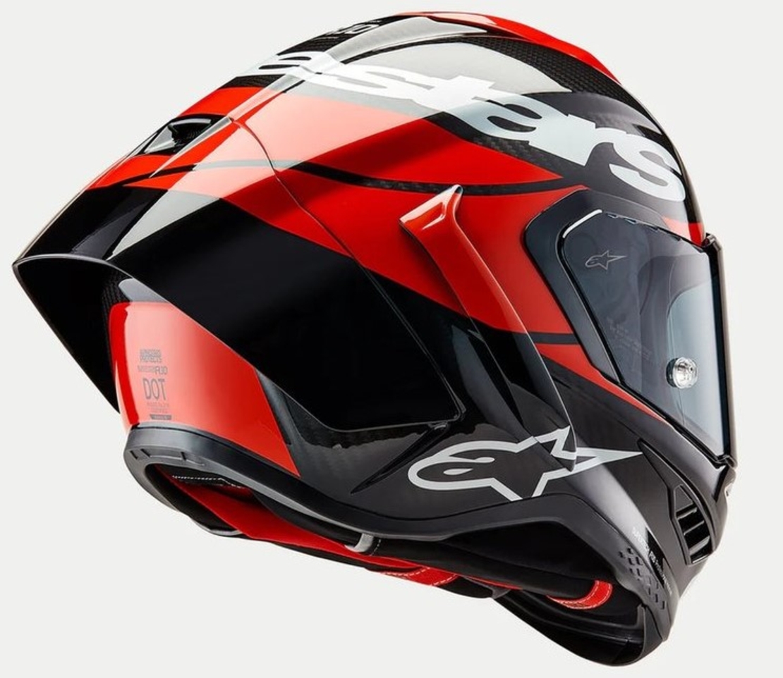 Каска ALPINESTARS Supertech R10 Team Black/Carb/Fluo Red/White