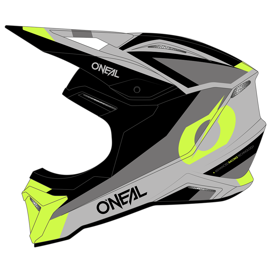 Каска O'NEAL 1SERIES STREAM BLACK/NEON YELLOW V.24