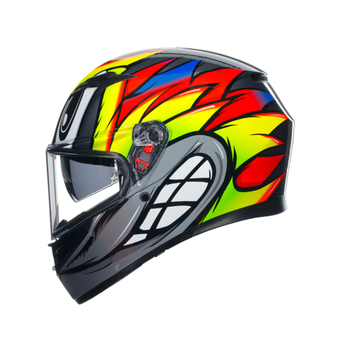 КАСКА  AGV K3 -BIRDY 2.0 GREY/YELLOW/RED