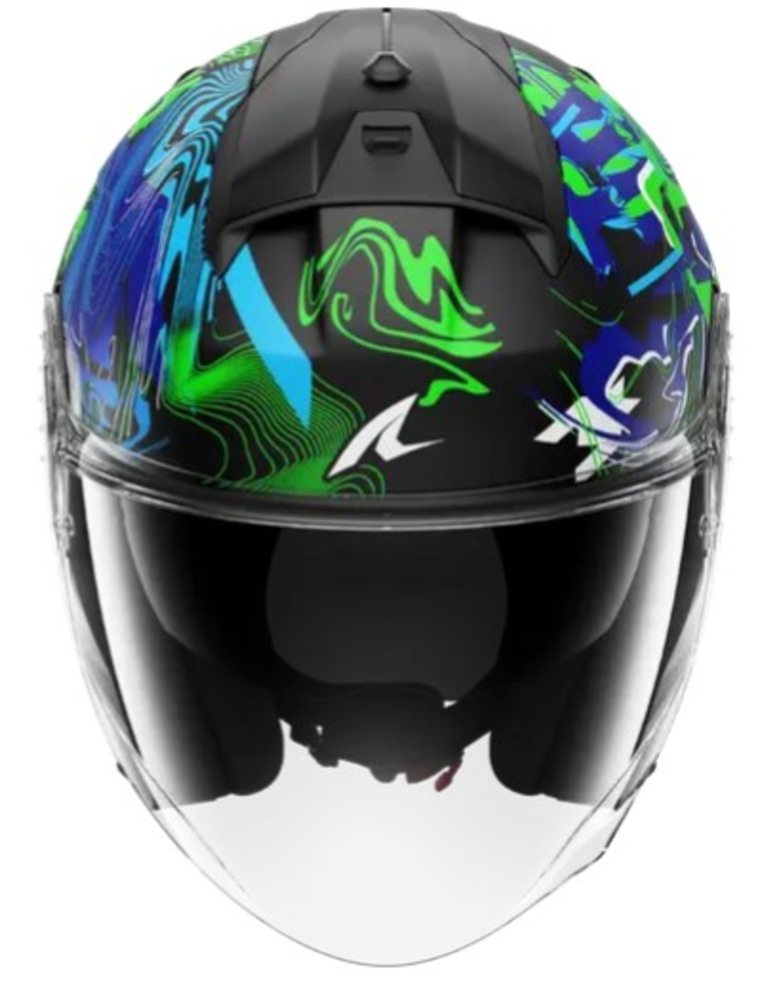 Каска за скутер SHARK SKWAL JET PRANZ Mat Black/Green/Blue