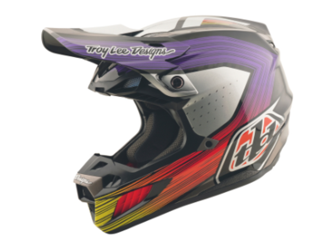 Mотокрос каска TROY LEE DESIGNS SE5 Carbon Stripes - Black/Violet