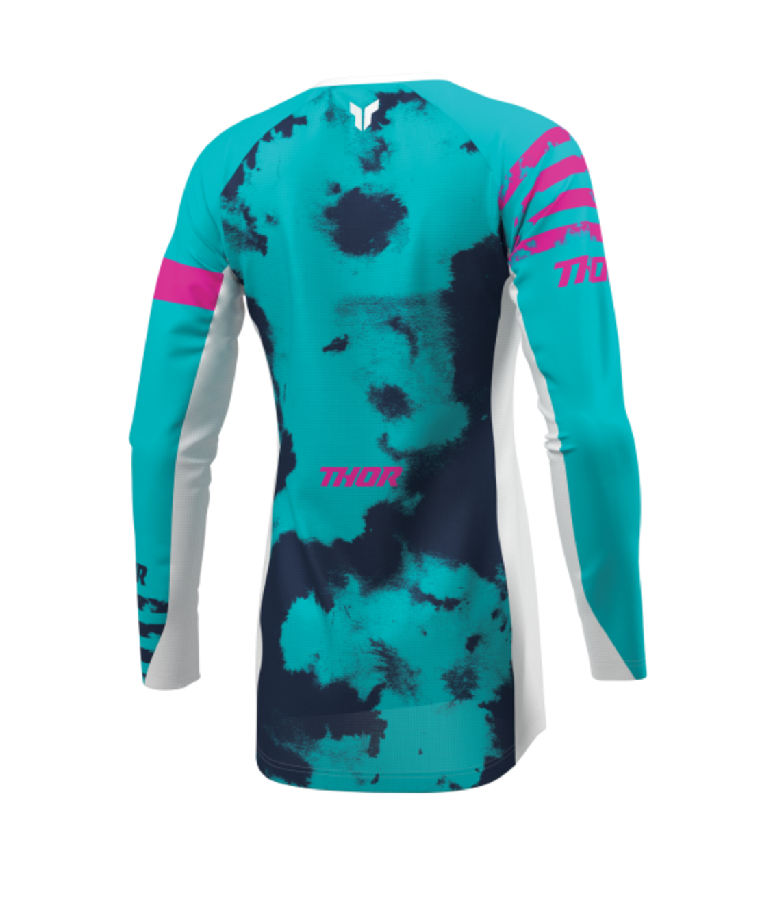 Дамско мотокрос джърси THOR LAUNCHMODE BLEACH WHITE/AQUA