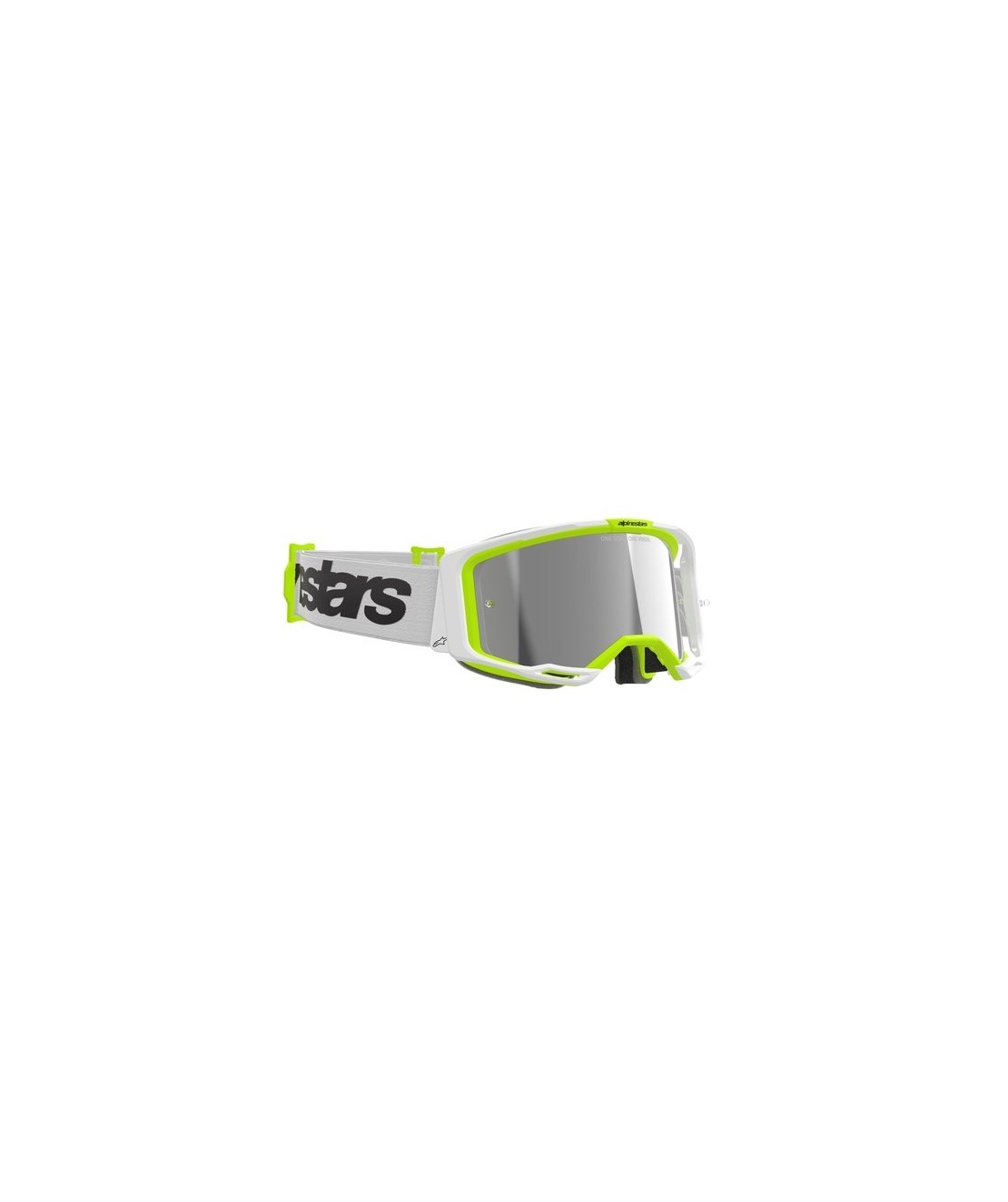 Мотокрос очила ALPINESTARS VISION 8 WORDMARK WHITE YLLW FLUO Mirror SILVER
