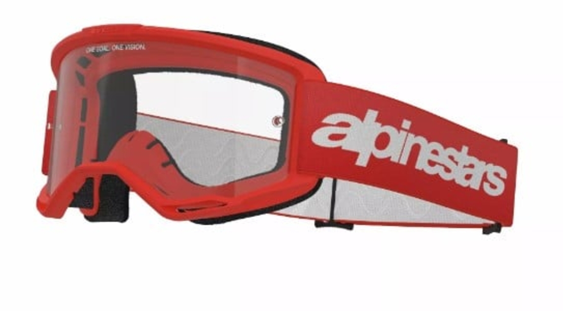 Мотокрос очила ALPINESTARS VISION 3 WORDMARK RED CLEAR