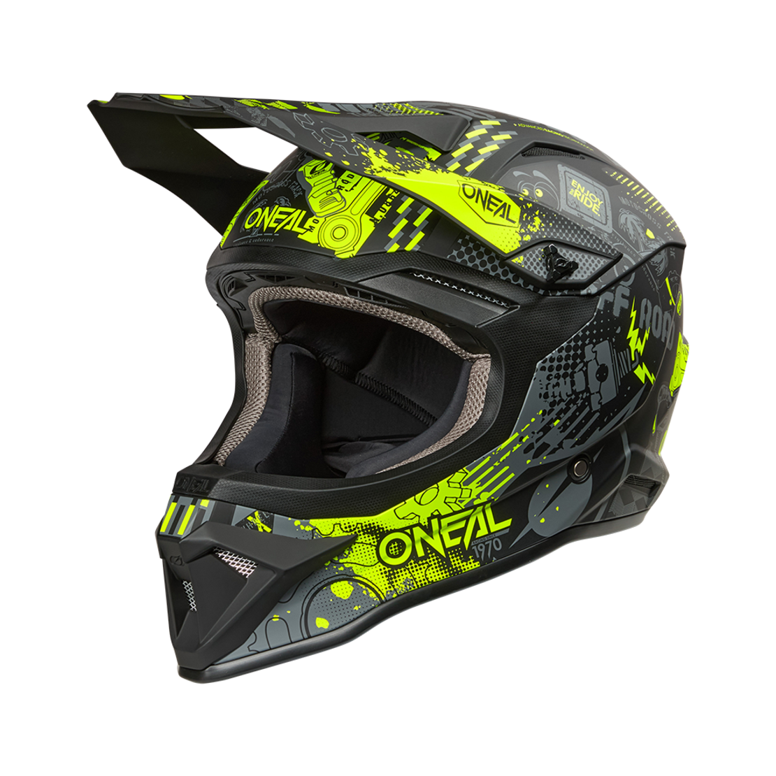 Каска O'NEAL 1SERIES VIBRANT BLACK/NEON YELLOW V.26