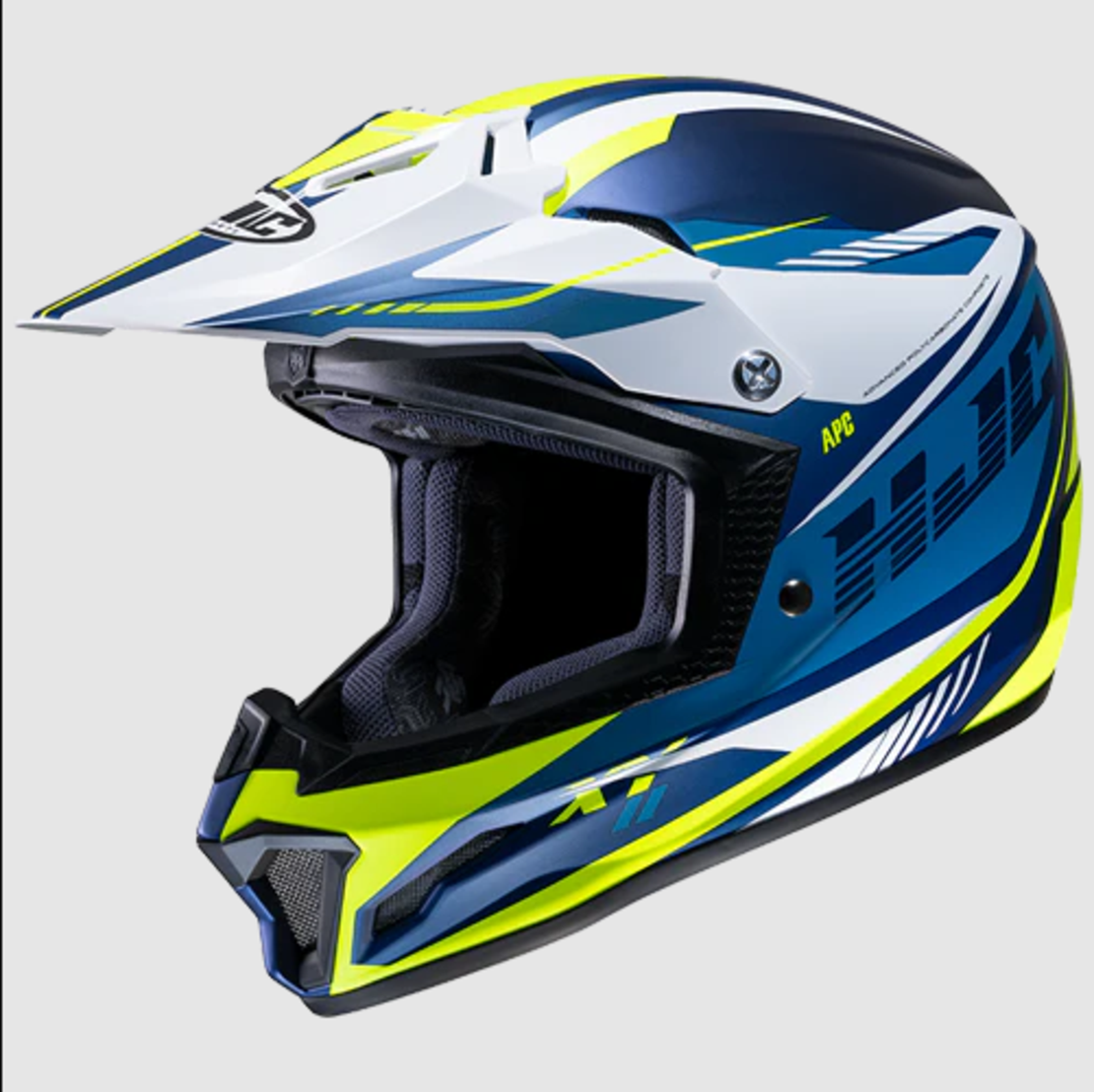 Детска мотокрос каска HJC CL-XY II DRIFT BLUE/WHITE/YELLOW