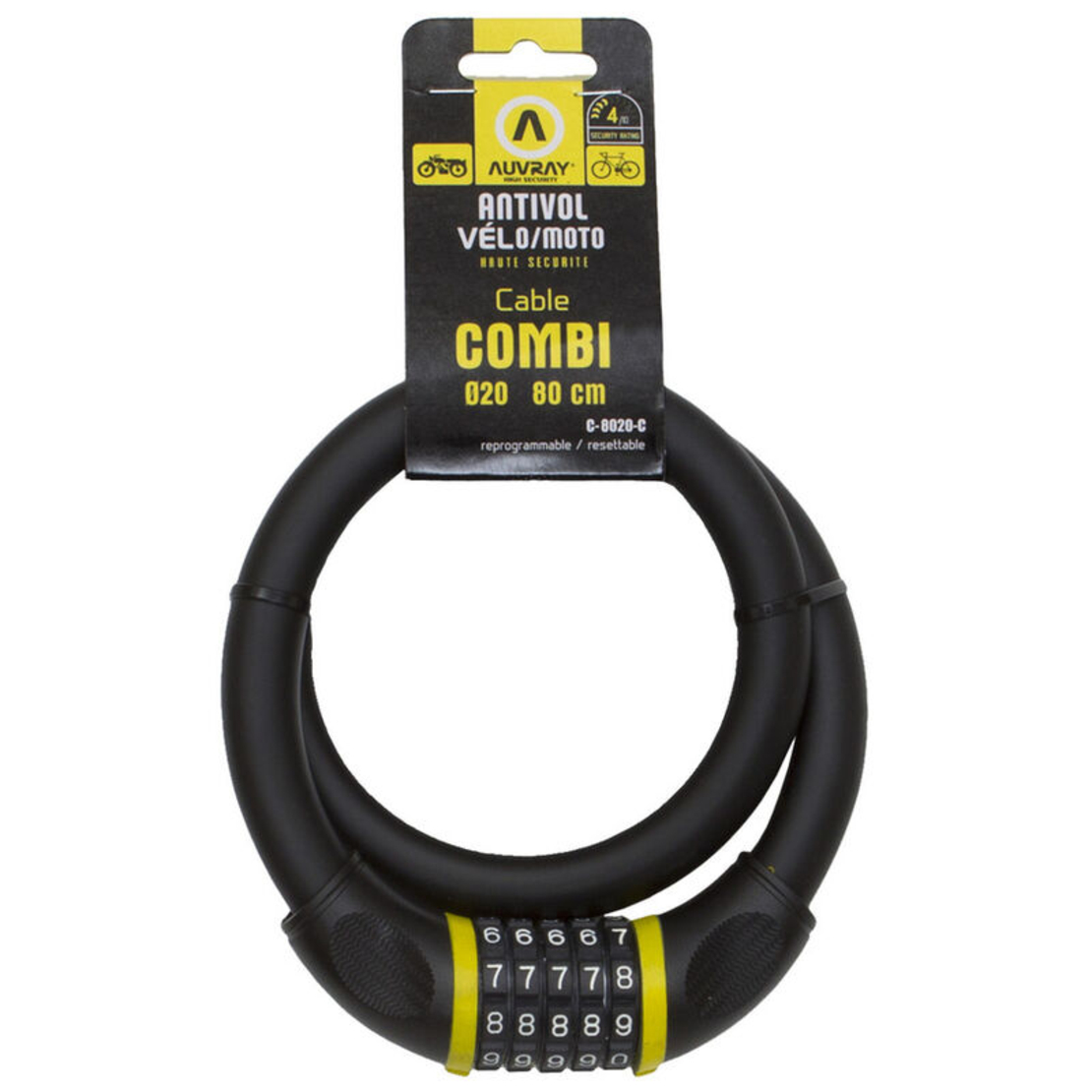 Заключваща верига AUVRAY Cable Combi Maxi D.20 in 80 cm