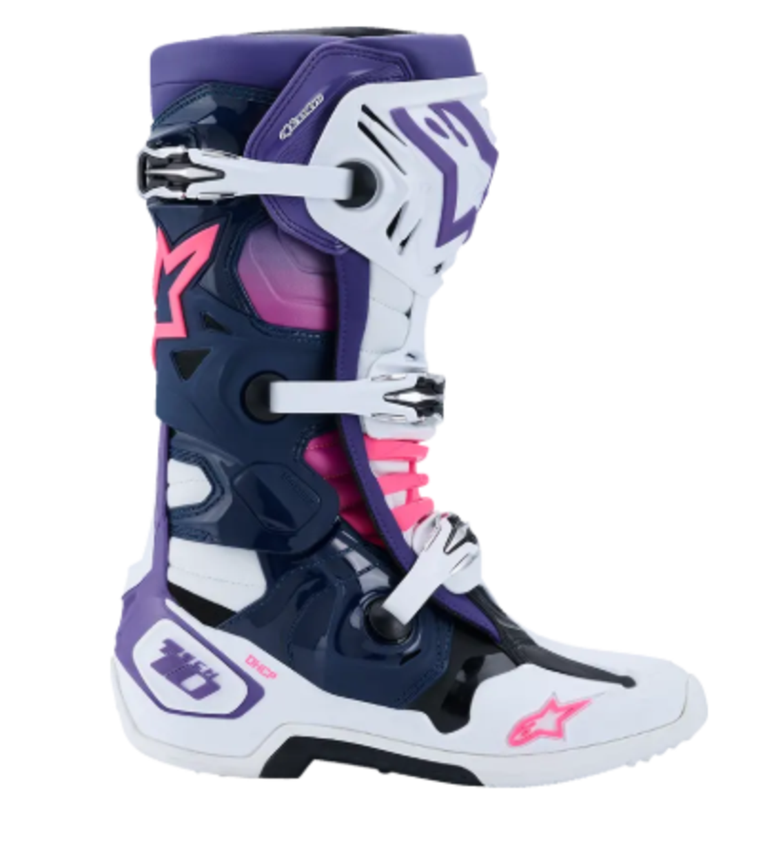 Мотокрос ботуши ALPINESTARS TECH 10 WHIT/VIOLET/NAVY/PINK