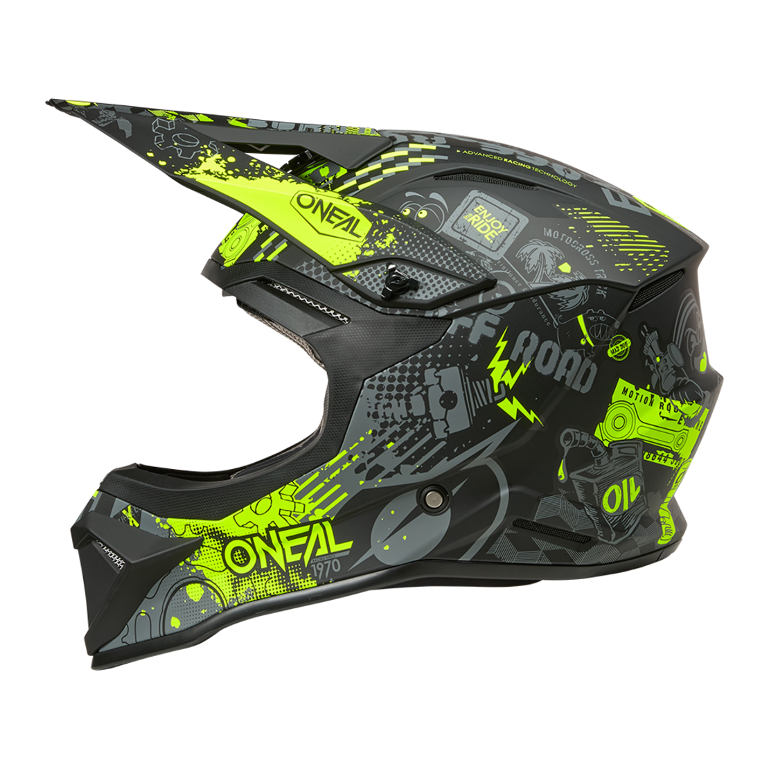 Каска O'NEAL 1SERIES VIBRANT BLACK/NEON YELLOW V.26