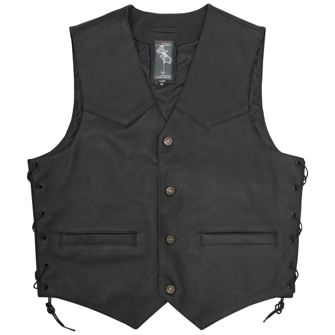 Кожен мото елек A-PRO WILD BLACK