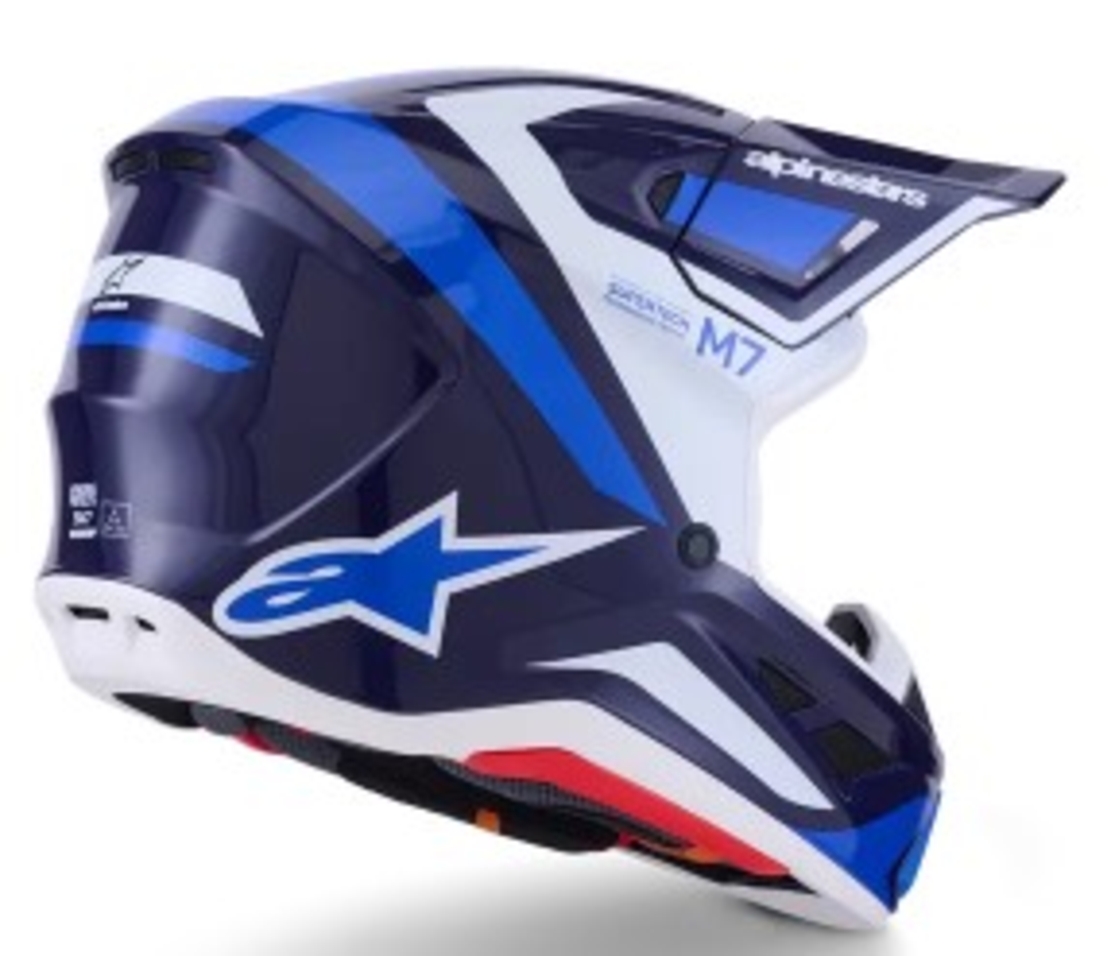 Мотокрос каска ALPINESTARS SM7 RISE BLUE/WHITE
