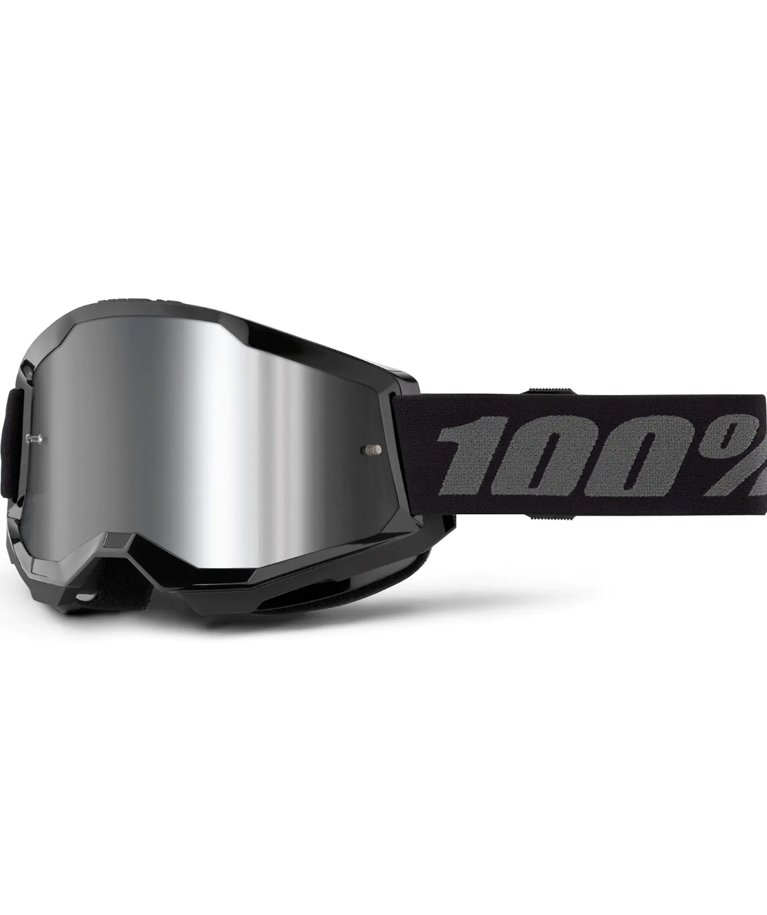 Мотокрос очила 100% STRATA2 BLACK - MIRROR SILVER 24