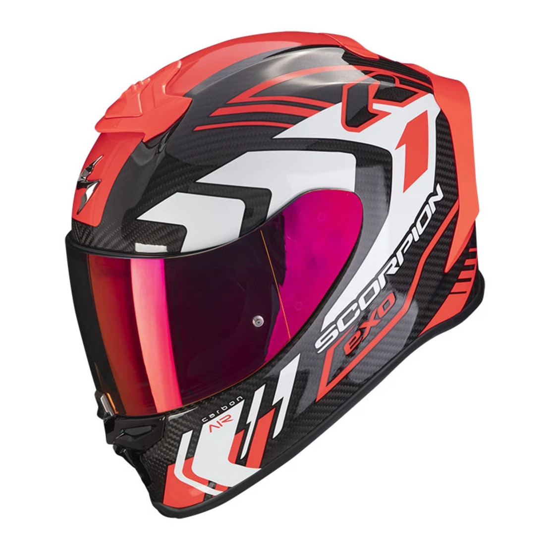 Каска Scorpion Exo R1 Evo Carbon Air Supra Black-Red