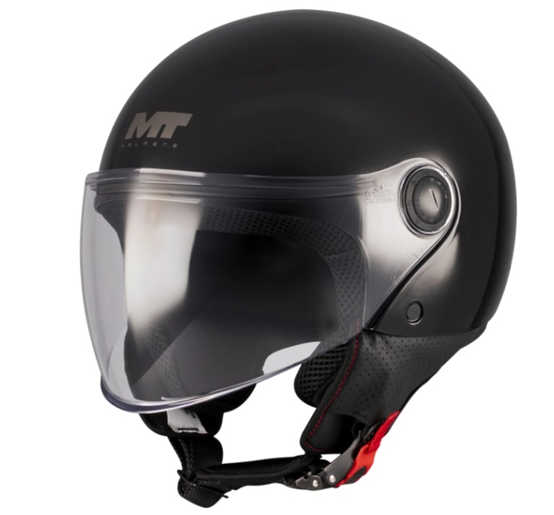 КАСКА ЗА СКУТЕР MT STREET S PURE A1 BLACK GLOSS