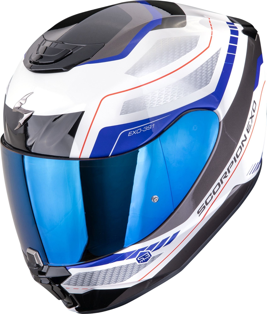 Каска SCORPION EXO 391 Leo WHITE/BLACK/BLUE