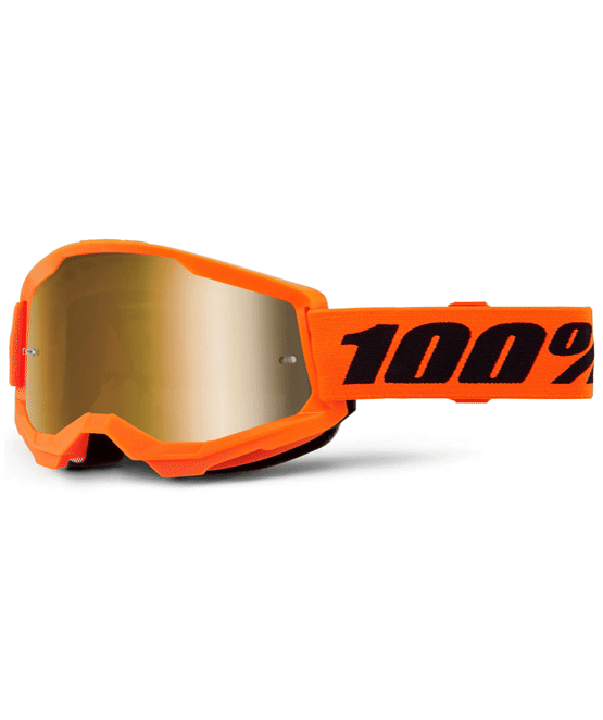 Детски мотокрос очила 100% Strata 2 NEON ORANGE/TRUE GOLD
