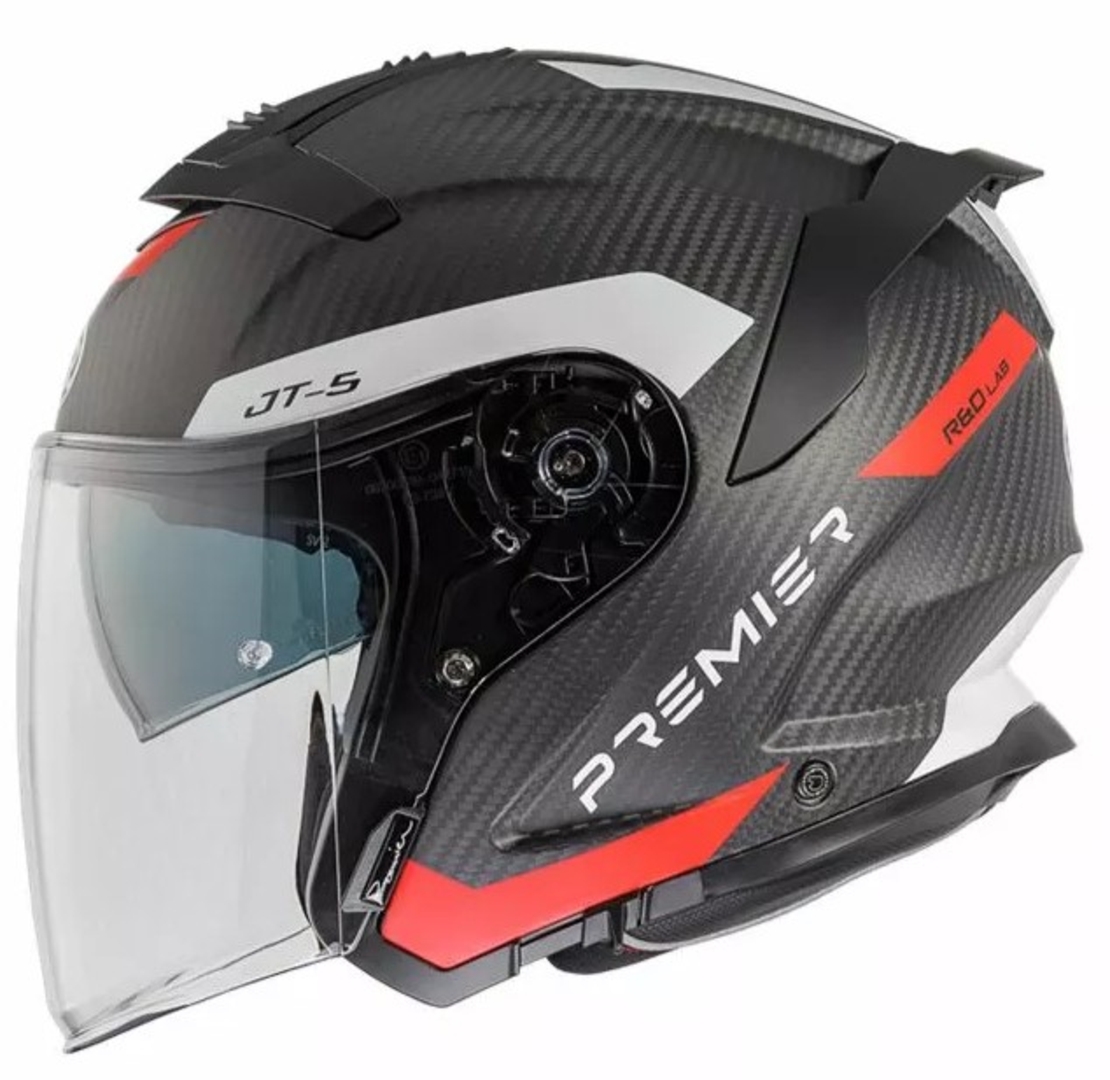Скутерова каска Premier JT5 Carbon MA BLACK/RED