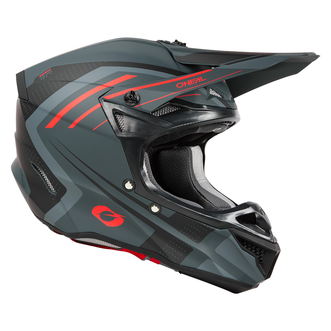 Мотокрос каска 5SERIES POLYACRYLITE SPIKE GRAY/RED V.25