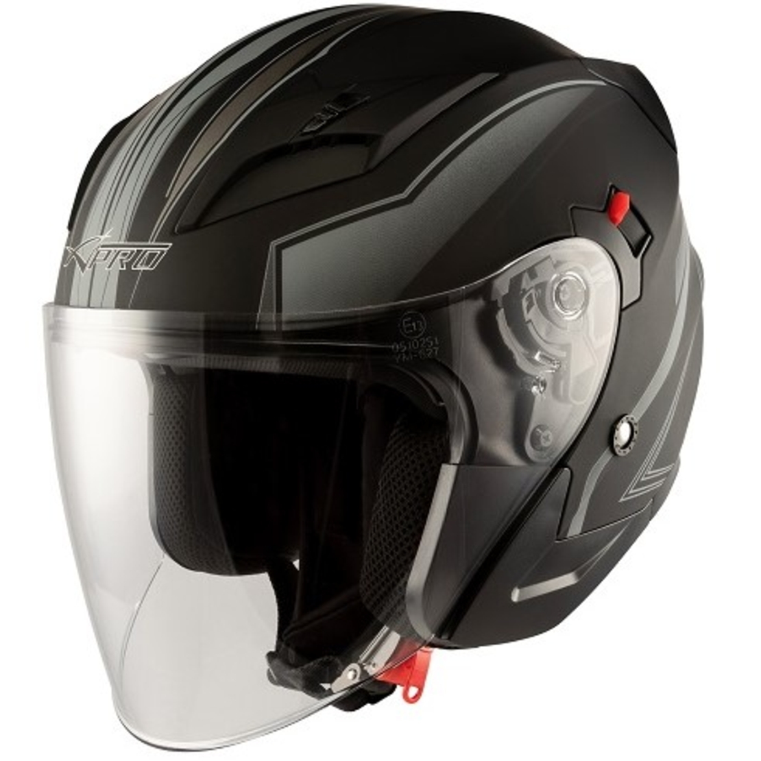 Скутер каска APRO YORK MATT SILVER