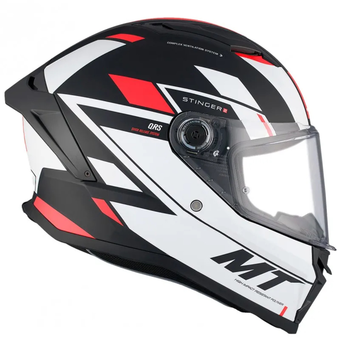 Каска MT STINGER 2 ZIVZE B5 MATT BLACK/WHITE/RED