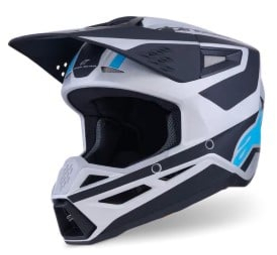 Мотокрос каска ALPINESTARS SM3 HEAT SILV/BL/BLK