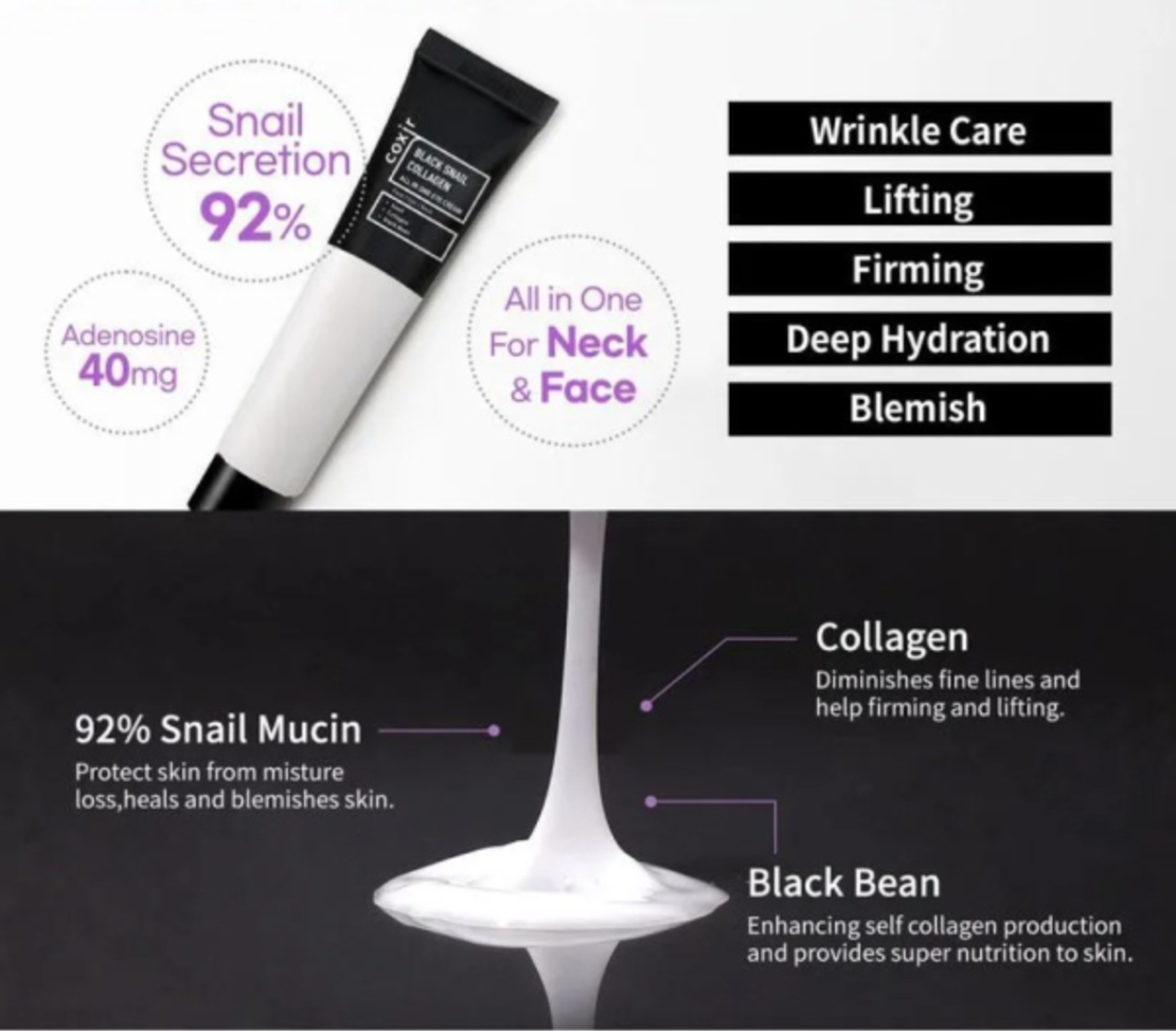 Coxir Black Snail Collagen All In One Eye Cream 30ml