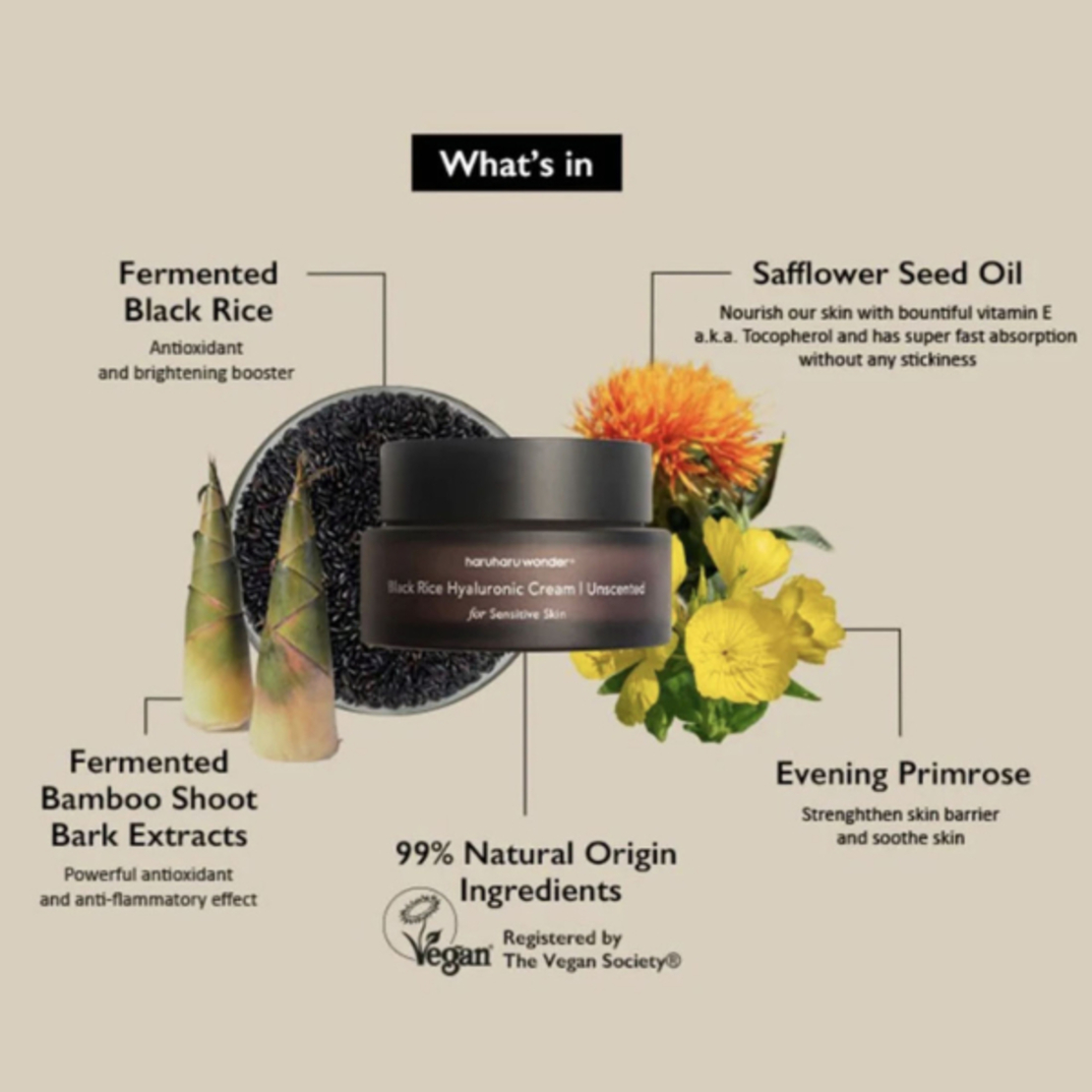 Haruharu Wonder Black Rice Hyaluronic Cream Unsecented 50ml