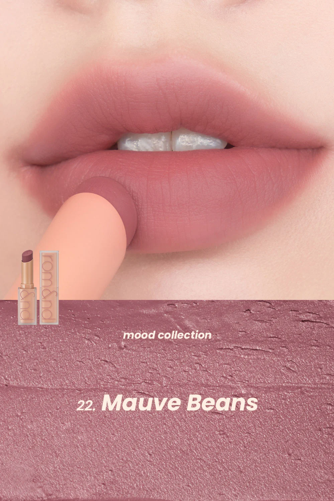 Rom&nd Zero Matte Lipstick 22 Mauve Beans
