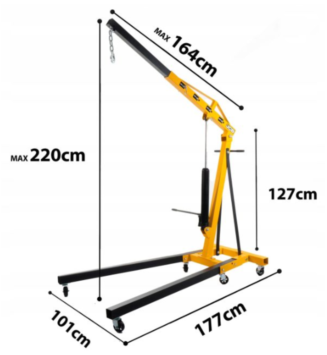 ХИДРАВЛИЧЕН, СГЪВАЕМ КРАН ЗА ДВИГАТЕЛИ ТИП ЖИРАФ 2 ТОНА JCB