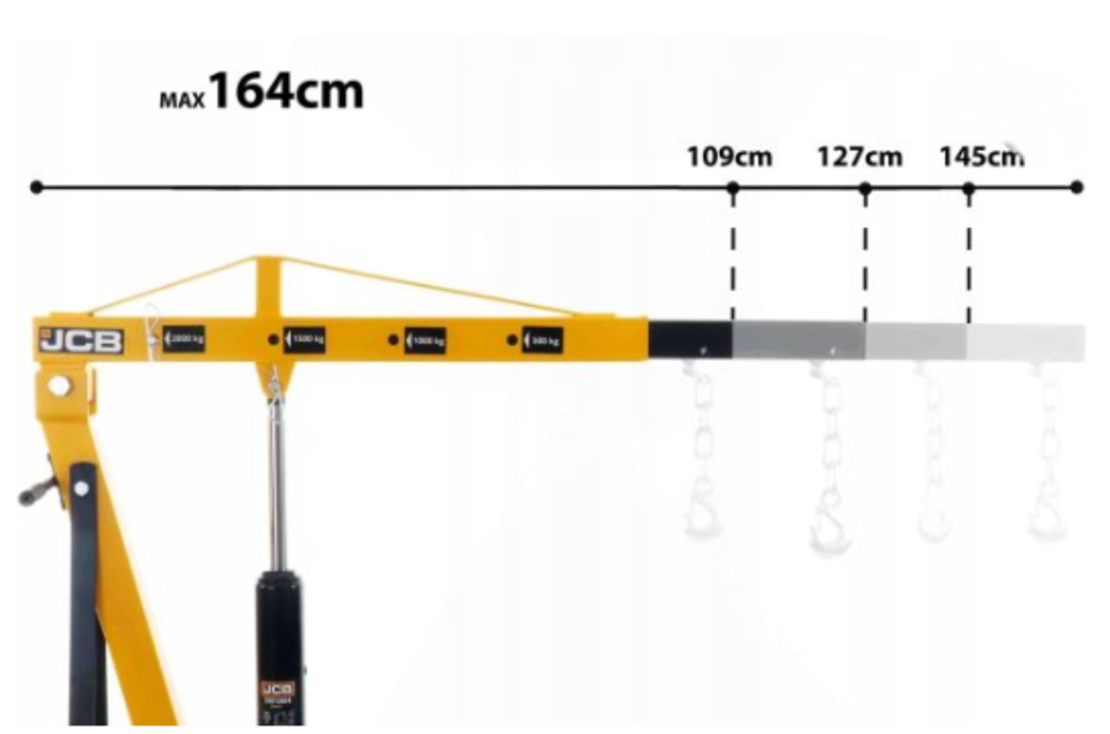 ХИДРАВЛИЧЕН, СГЪВАЕМ КРАН ЗА ДВИГАТЕЛИ ТИП ЖИРАФ 2 ТОНА JCB