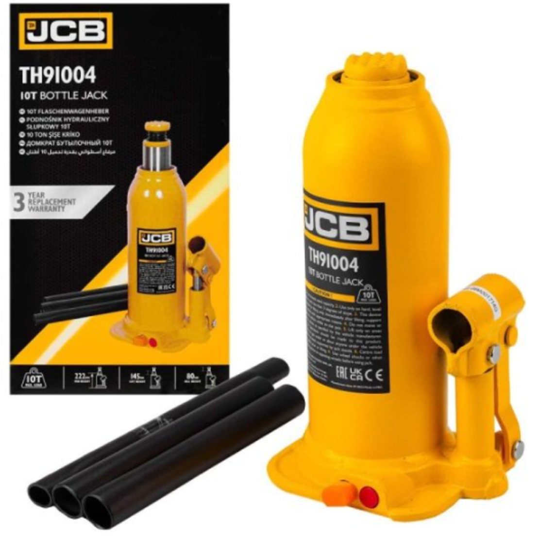 ХИДРАВЛИЧЕН КРИК ТИП БУТИЛКА 10 ТОНА JCB