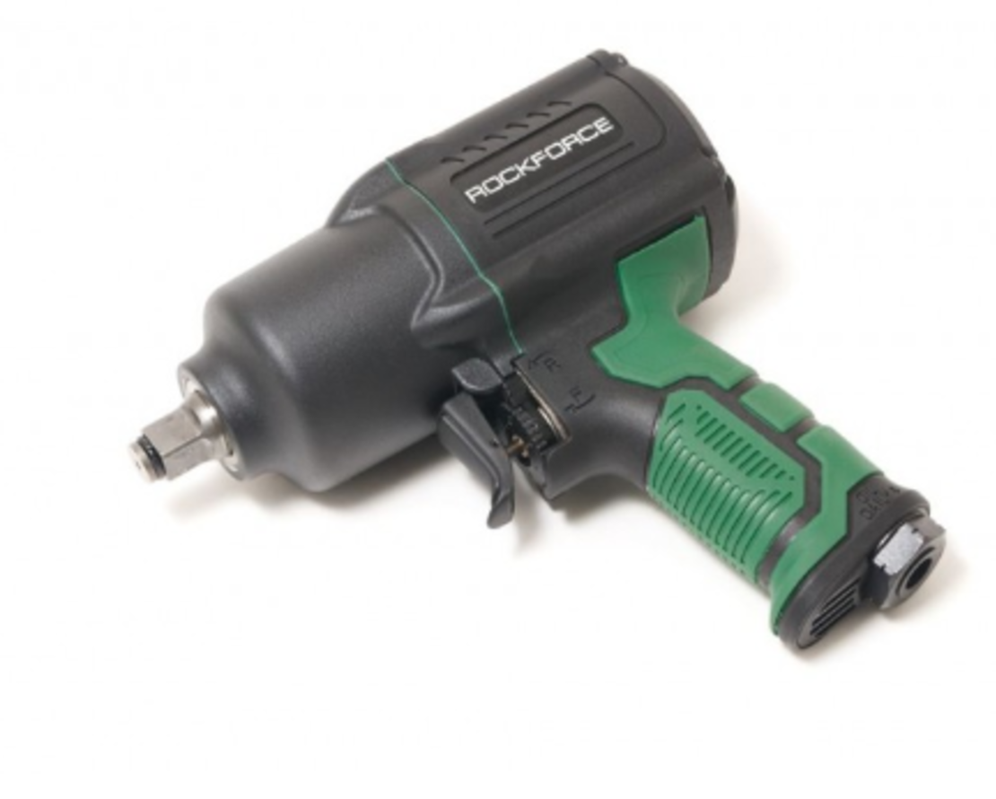 ПНЕВМАТИЧЕН ГАЙКОВЕРТ С КЪС ШПИНДЕЛ 1450 NМ 1/2″ ROCKFORCE С ВЛОЖКИ И КУФАР