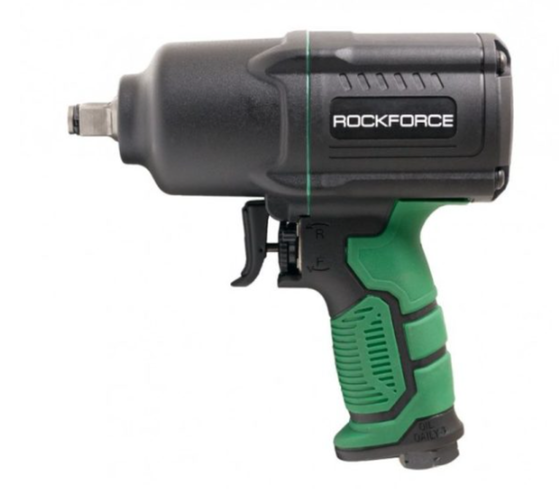 ПНЕВМАТИЧЕН ГАЙКОВЕРТ С КЪС ШПИНДЕЛ 1450 NМ 1/2″ ROCKFORCE С ВЛОЖКИ И КУФАР