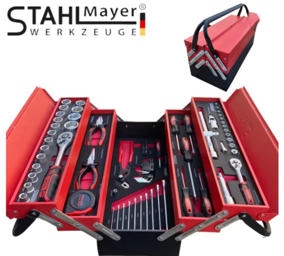 СГЪВАЕМ МЕТАЛЕН КУФАР С ИНСТРУМЕНТИ 86 ЧАСТИ STAHLMAYER