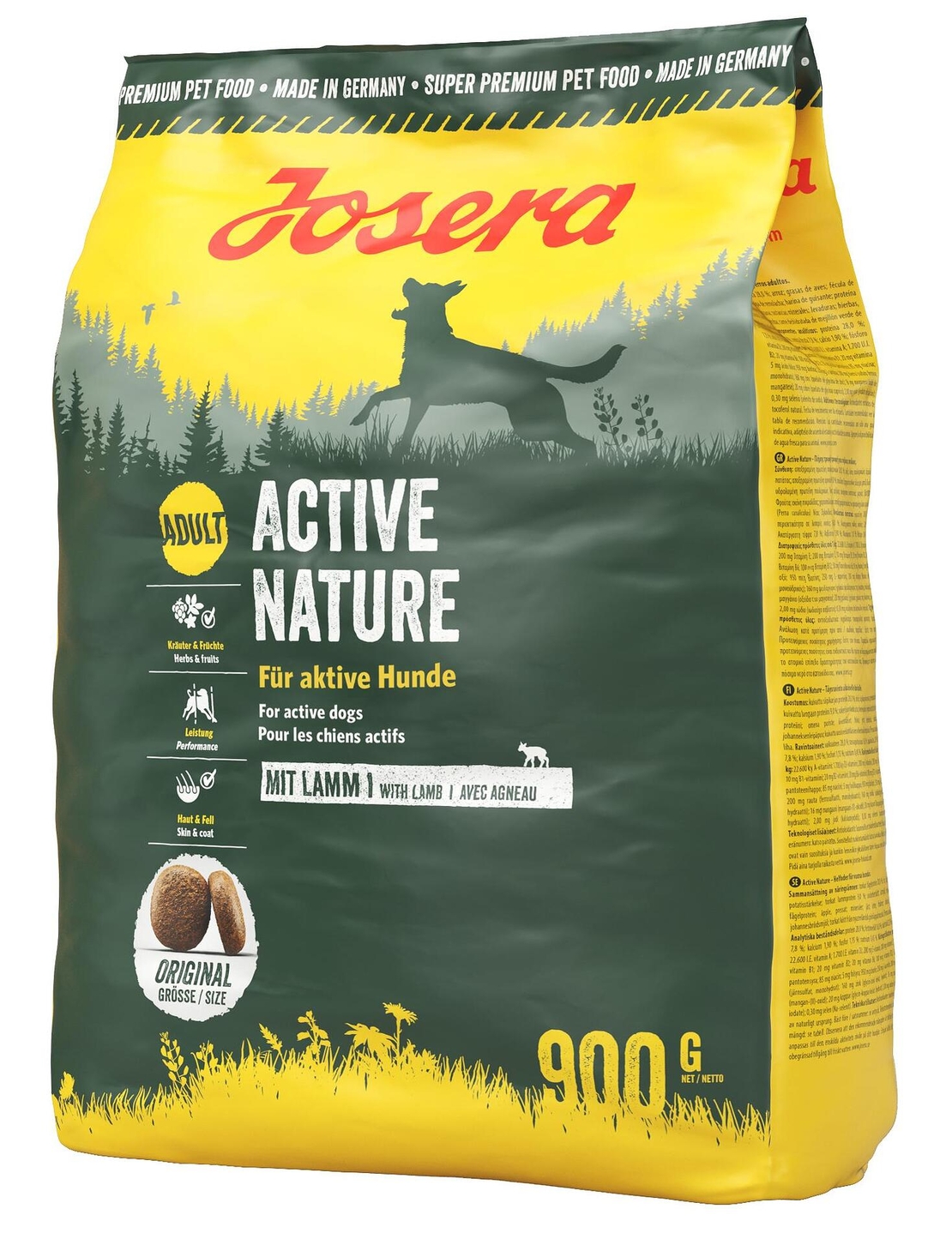 Josera Dog Active Nature суха храна за активни и спортуващи кучета - 900 гр