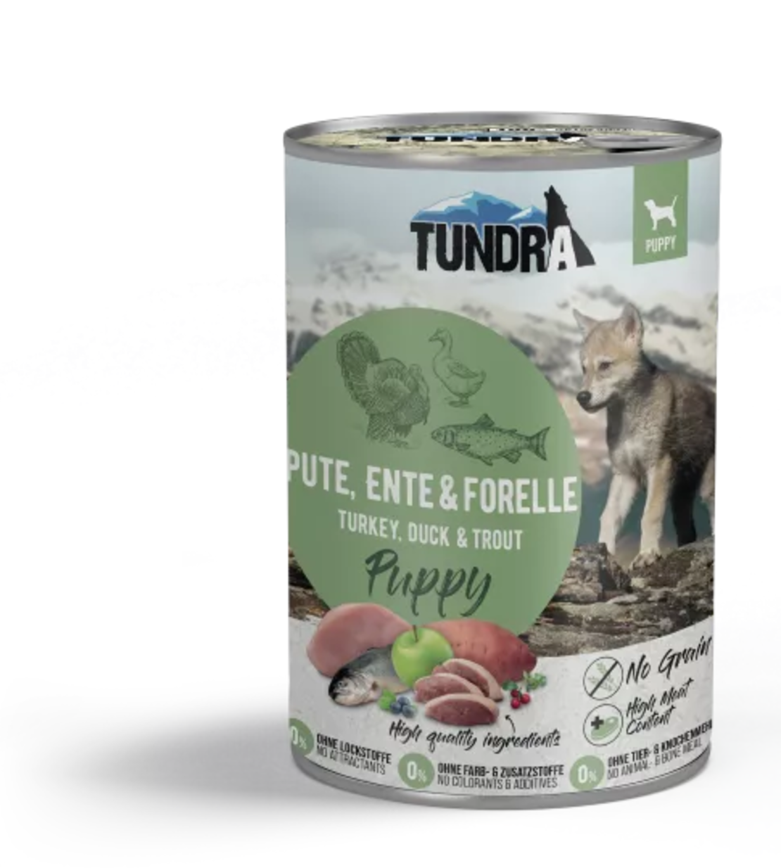 Tundra Puppy консерва с пуйка, патица и пъстърва за подрастващи кучета от всички породи - 400 гр