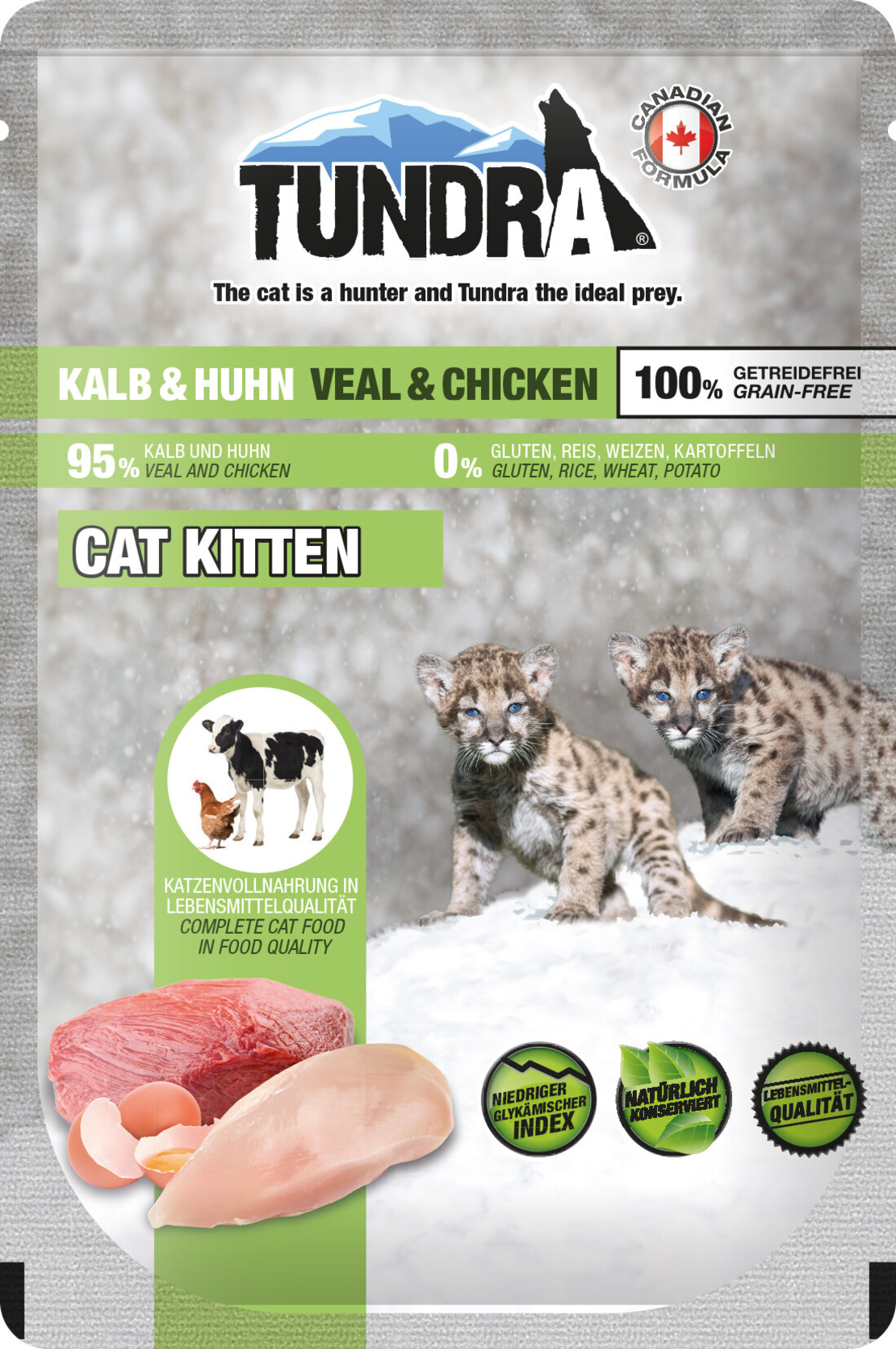Tundra Kitten пауч телешко и пиле - храна за подрастващи котки 100 гр