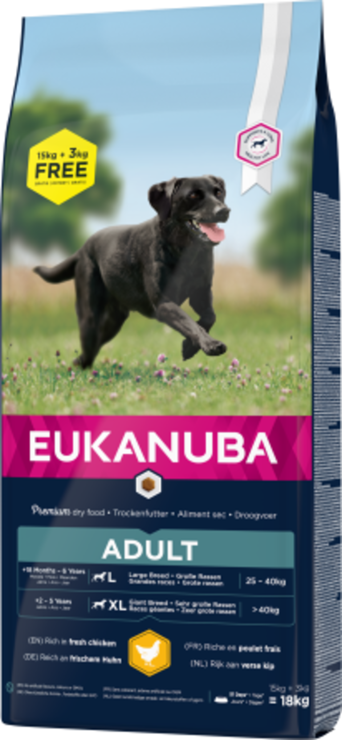 EUK DOG ADULT LARGE 15+3 EUKANUBA