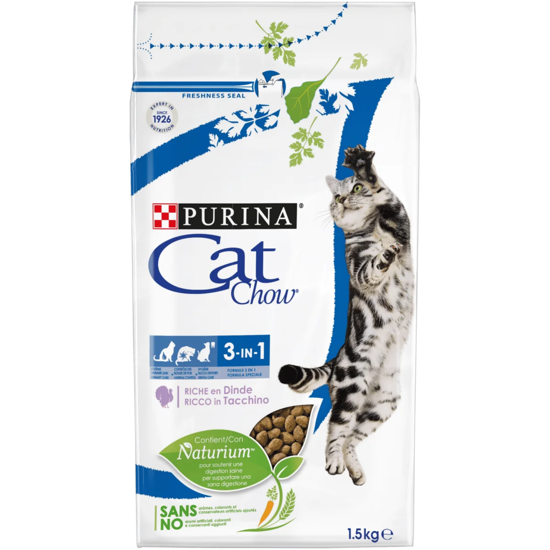 Purina Cat Chow - Special Care 3in1 - суха храна за котка против зъбен камък, образуване космени топки и за здрав уринарен тракт - 15кг