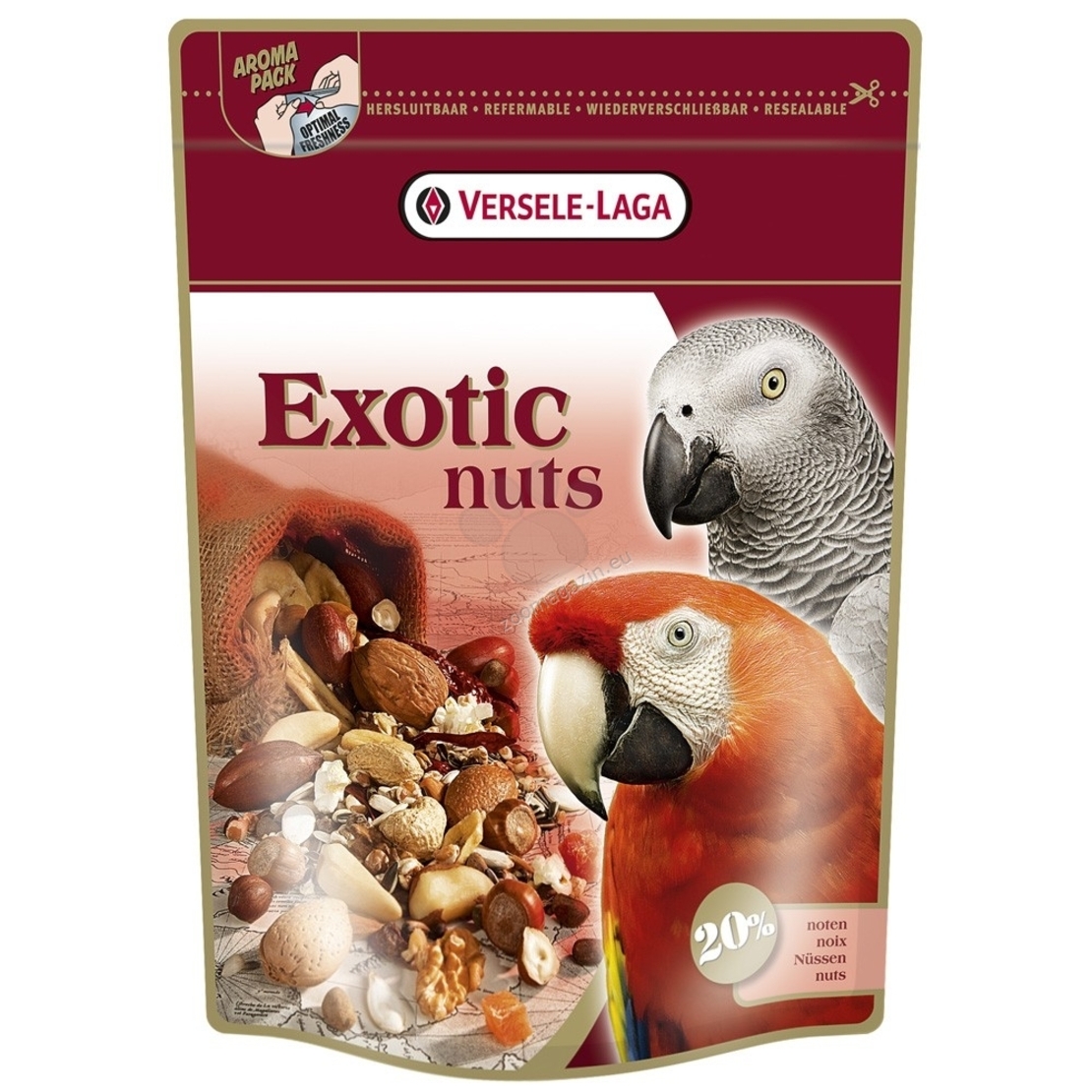 EXOTIC NUT 0.750KG- ПЪЛН. ХРАНА ЗА ГОЛЕМИ ПАПАГАЛИ С ЯДКИ
