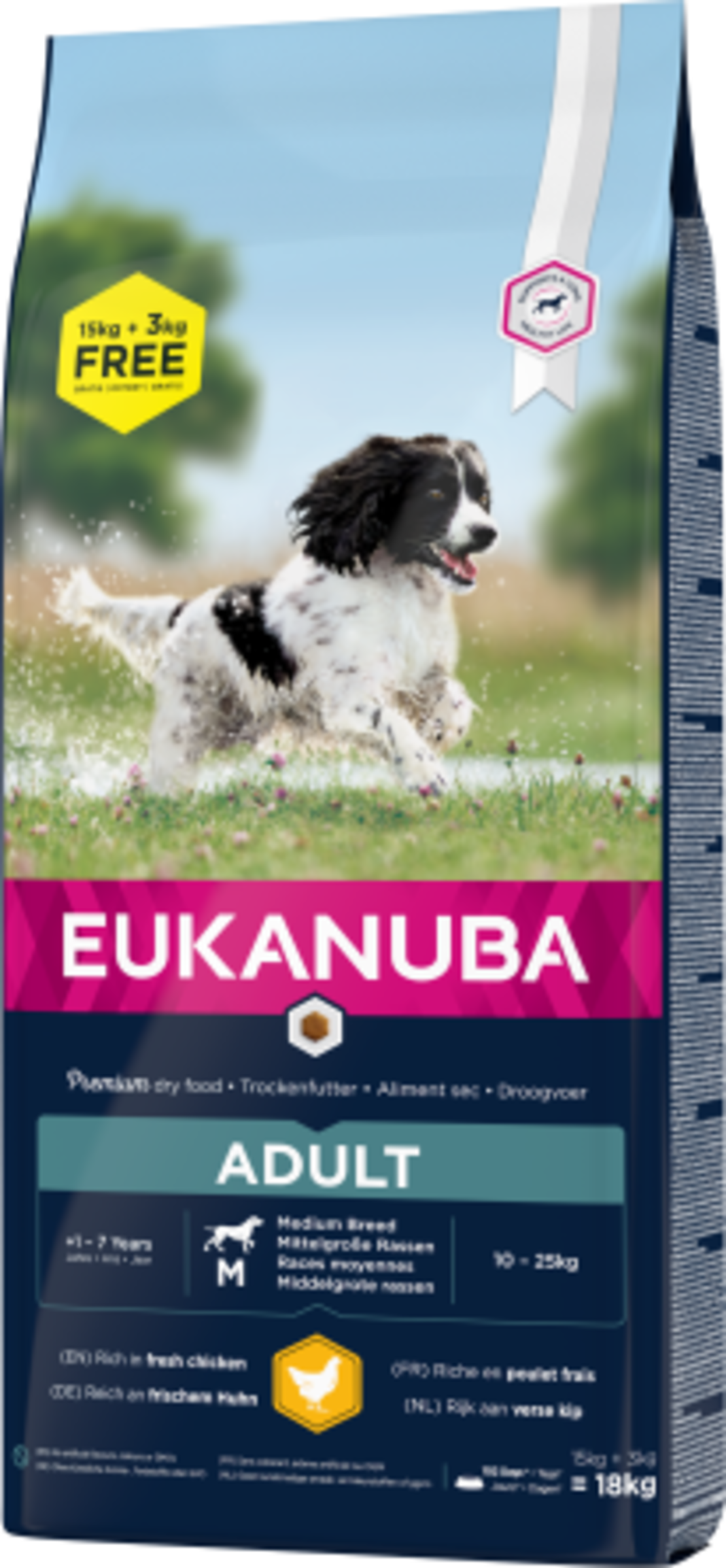 EUK DOG ADULT MEDIUM 15+3 EUKANUBA