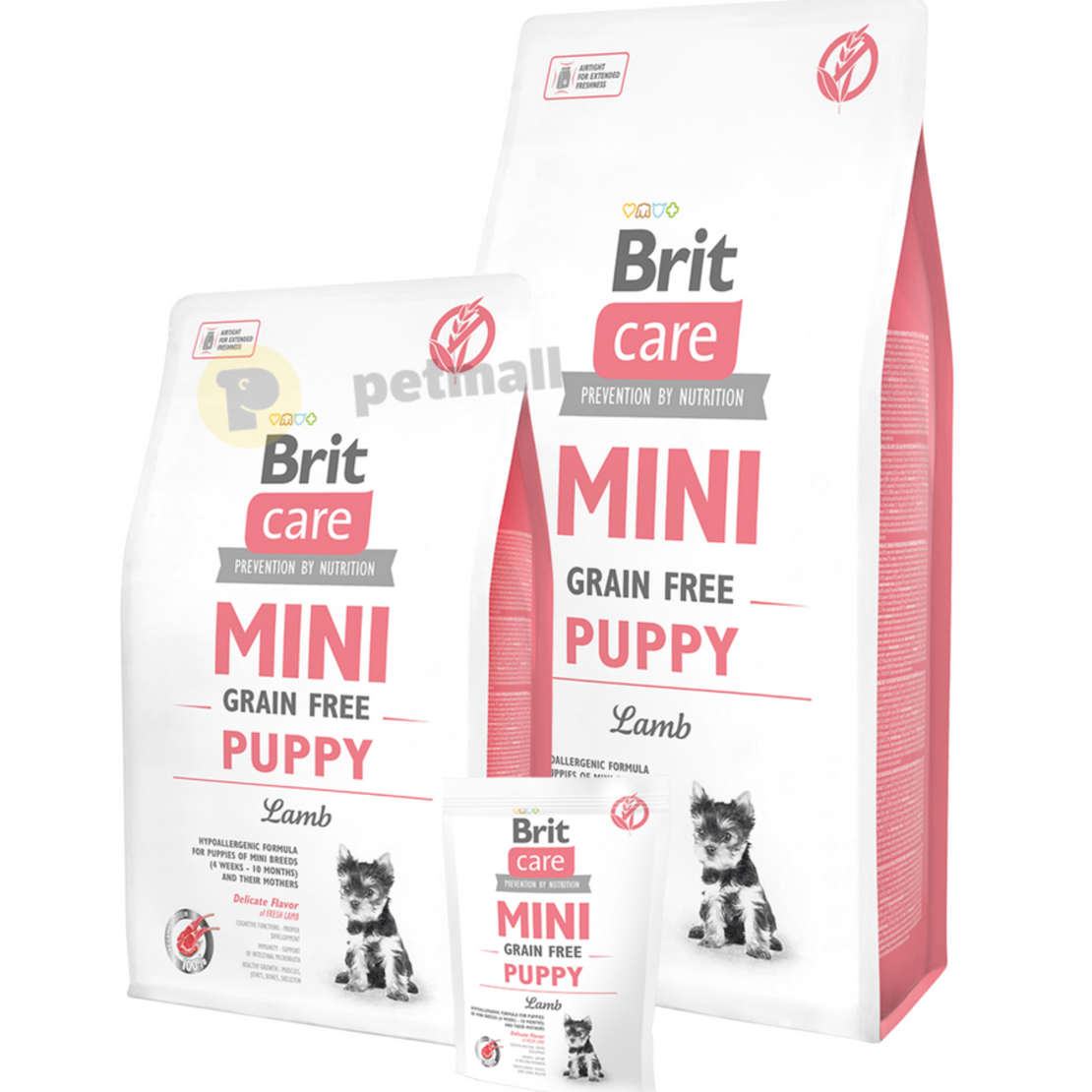 Пълноценна суха храна Brit Care Mini Grain Free Puppy – за малки кученца от дребните породи 2 кг.