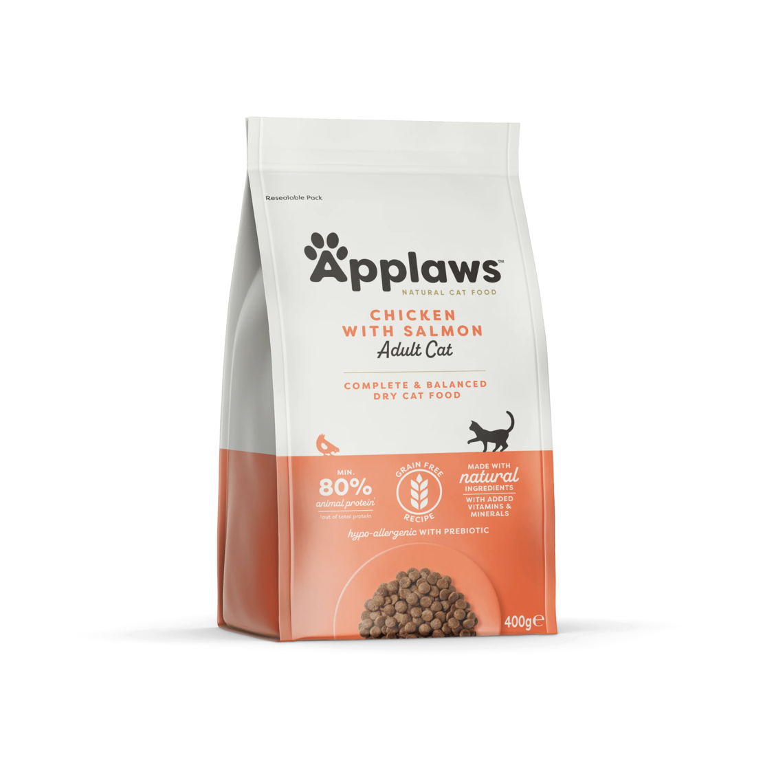 Applaws Adult Cat Chicken with Salmon - суха храна за котка с 80% пиле и риба сьомга - 400г
