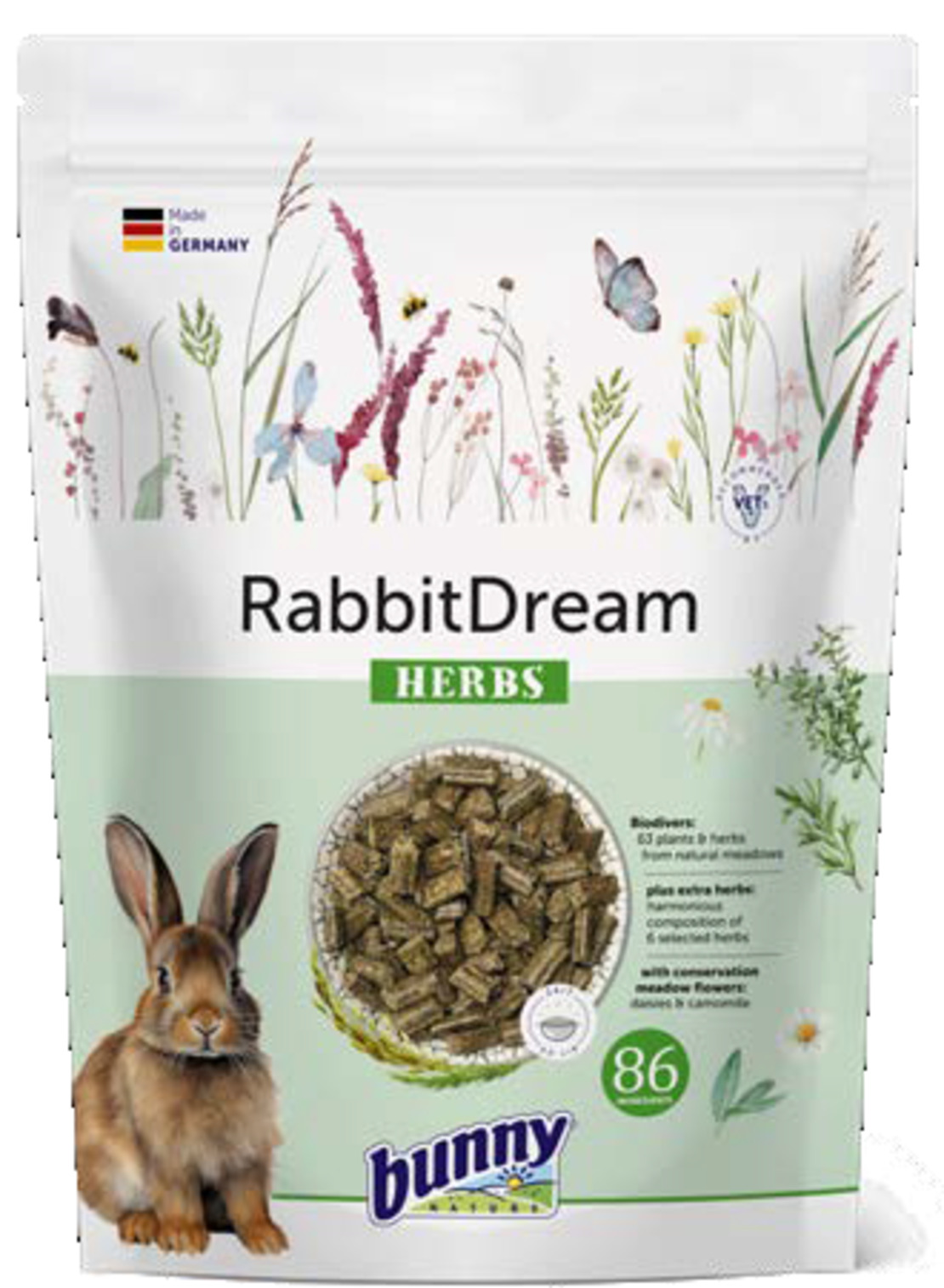 Храна за зайчета от 6-ия месец с БИЛКИ 600 г - bunny HERBS 600 g