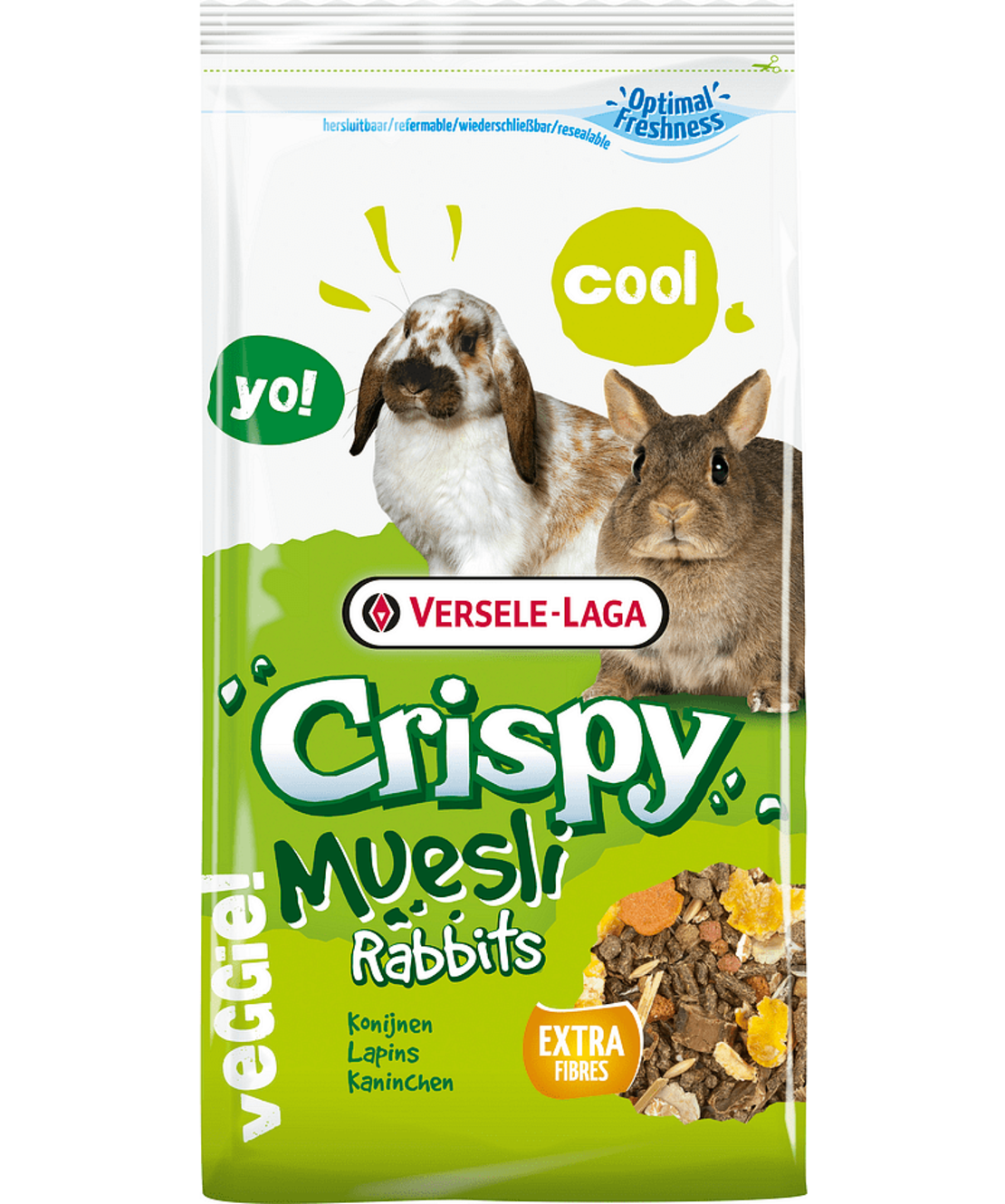 Versele Laga Crispy Muesli Rabbits - Пълноценна мюсли храна за мини зайци - 1 кг